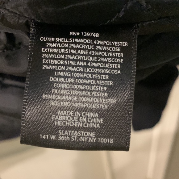 Slate & Stone men’s Wool Pea Coat/ Jacket Size XXL - Picture 10 of 12